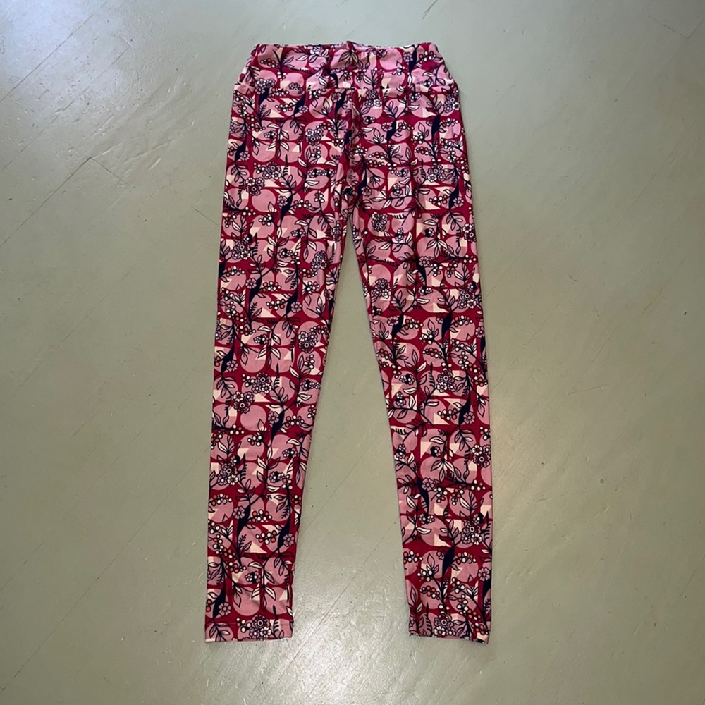 LuLaRoe Pink Floral leggings, NWOT